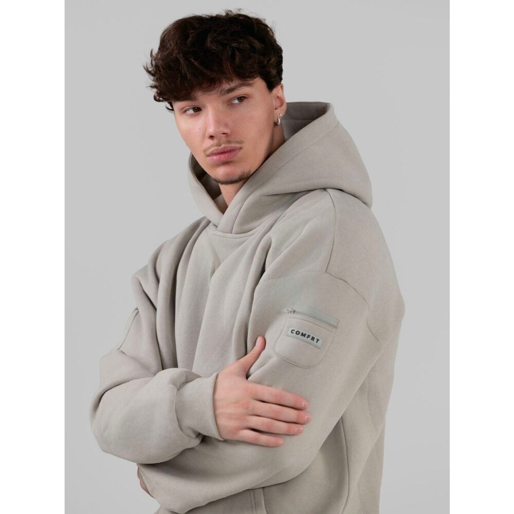 Nwt Comfrt Travel Essentials Hoodie Stone Color. Retails $130 — image 2 of 7